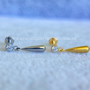 Labret Rosca Interna Titânio Zircônia Pingente