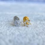 Labret Aço Rosca Interna Flor Zircônias
