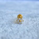 Labret Aço Rosca Interna Flor Zircônias - Imagem 2