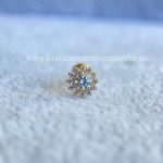 Labret Rosca Interna Titânio Flor Zircônias - Imagem 2