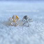 Labret Rosca Interna Titânio Flor Zircônias