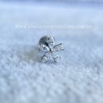 Labret Rosca Interna Titânio Flor Zircônias - Imagem 4