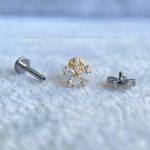 Labret Rosca Interna Titânio Flor Zircônias - Imagem 3