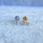 Labret Rosca Interna Titânio Cruz Zircônias