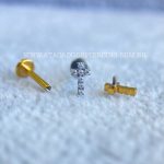 Labret Rosca Interna Titânio Cruz Zircônias - Imagem 3
