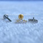 Labret Rosca Interna Titânio Mini Cluster Zircônias - Imagem 3