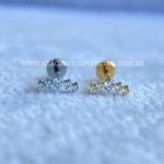 Labret Rosca Interna Titânio Mini Cluster Zircônias