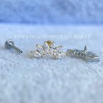 Labret Aço Rosca Interna Cluster Zircônias - Imagem 2