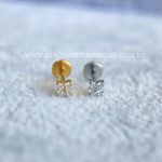 Labret Rosca Interna Titânio Trevo da Sorte Zircônias