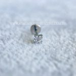 Labret Rosca Interna Titânio Trevo da Sorte Zircônias - Imagem 4