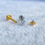 Labret Rosca Interna Titânio Trevo da Sorte Zircônias - Imagem 3