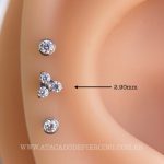 Labret Aço Rosca Interna Trinity Zircônias - Imagem 2