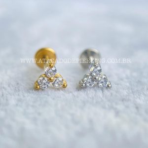 Labret Aço Rosca Interna Trinity Zircônias