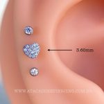 Labret Rosca Interna Titânio Coração Zircônias - Imagem 2