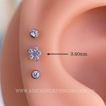 Labret Rosca Interna Titânio Estrela Zircônias - Imagem 2