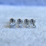 Labret Rosca Interna Aço Ponto de Luz Zircônia Cravejada - Imagem 5