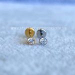 Labret Rosca Interna Aço Ponto de Luz Zircônia Cravejada