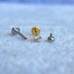 Labret Rosca Interna Aço Ponto de Luz Zircônia Cravejada - Imagem 3
