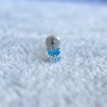 Labret Rosca Interna Titânio Trevo Zircônias Azul - Imagem 4