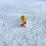Labret Rosca Interna Titânio Trevo Zircônias Rosa - Imagem 2
