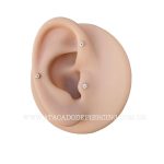 Labret Push Pin Titânio Flor Zircônias - Imagem 2
