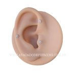 Labret Push Pin Titânio Flor Zircônias - Imagem 5