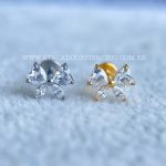 Labret Titânio Rosca Interna Laço Zircônias