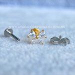 Labret Titânio Rosca Interna Laço Zircônias - Imagem 3