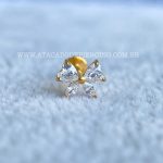 Labret Titânio Rosca Interna Laço Zircônias - Imagem 2