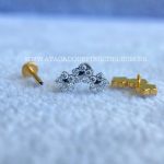 Labret Rosca Interna Titânio Trio de Flores Zircônias - Imagem 3