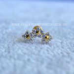 Labret Rosca Interna Titânio Trio de Flores Zircônias - Imagem 2