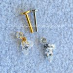 Labret Rosca Interna Titânio Pingentes Zircônias