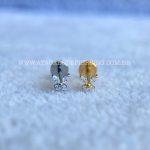 Labret Titânio Rosca Interna Borboleta Zircônias