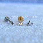 Labret Titânio Rosca Interna Borboleta Zircônias - Imagem 3