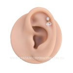 Labret Rosca Interna Titânio Pingentes Zircônias - Imagem 2