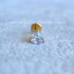Labret Rosca Interna Titânio Triangulo Zircônia - Imagem 2