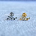Labret Rosca Interna Titânio Flor Zircônias