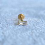 Labret Rosca Interna Aço Zircônia Baguete - Imagem 2