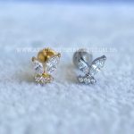 Labret Rosca Interna Titânio Borboleta Zircônias