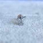 Labret Rosca Interna Titânio Borboleta Zircônias - Imagem 4