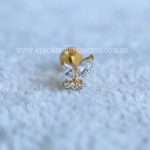Labret Rosca Interna Titânio Borboleta Zircônias - Imagem 2