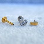 Labret Rosca Interna Titânio Coração Zircônias - Imagem 3
