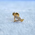 Labret Rosca Interna Titânio Coração Zircônias - Imagem 2
