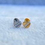 Labret Rosca Interna Titânio Coração Zircônias