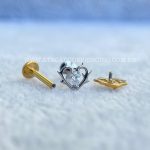 Labret Rosca Interna Titânio Coração Zircônia - Imagem 3