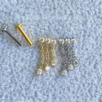 Labret Rosca Interna Titânio Cluster Pingente Zircônias
