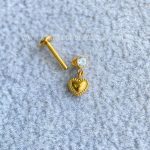 Labret Rosca Interna Aço Ponto de Luz Pingente Coração - Imagem 2