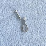 Labret Rosca Interna Aço Ponto de Luz Pingente Gota - Imagem 4