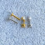 Labret Rosca Interna Aço Ponto de Luz Pingente Estrela