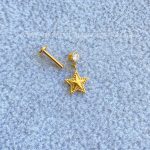 Labret Rosca Interna Aço Ponto de Luz Pingente Estrela - Imagem 2